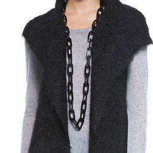 EILEEN FISHER Alpaca Silk Knit Vest Cardigan with Hoodie
